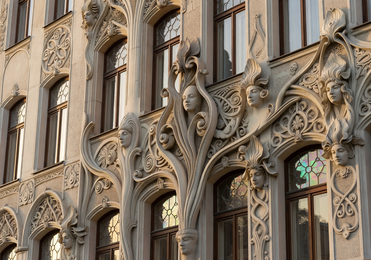 Historic architecture in Riga center